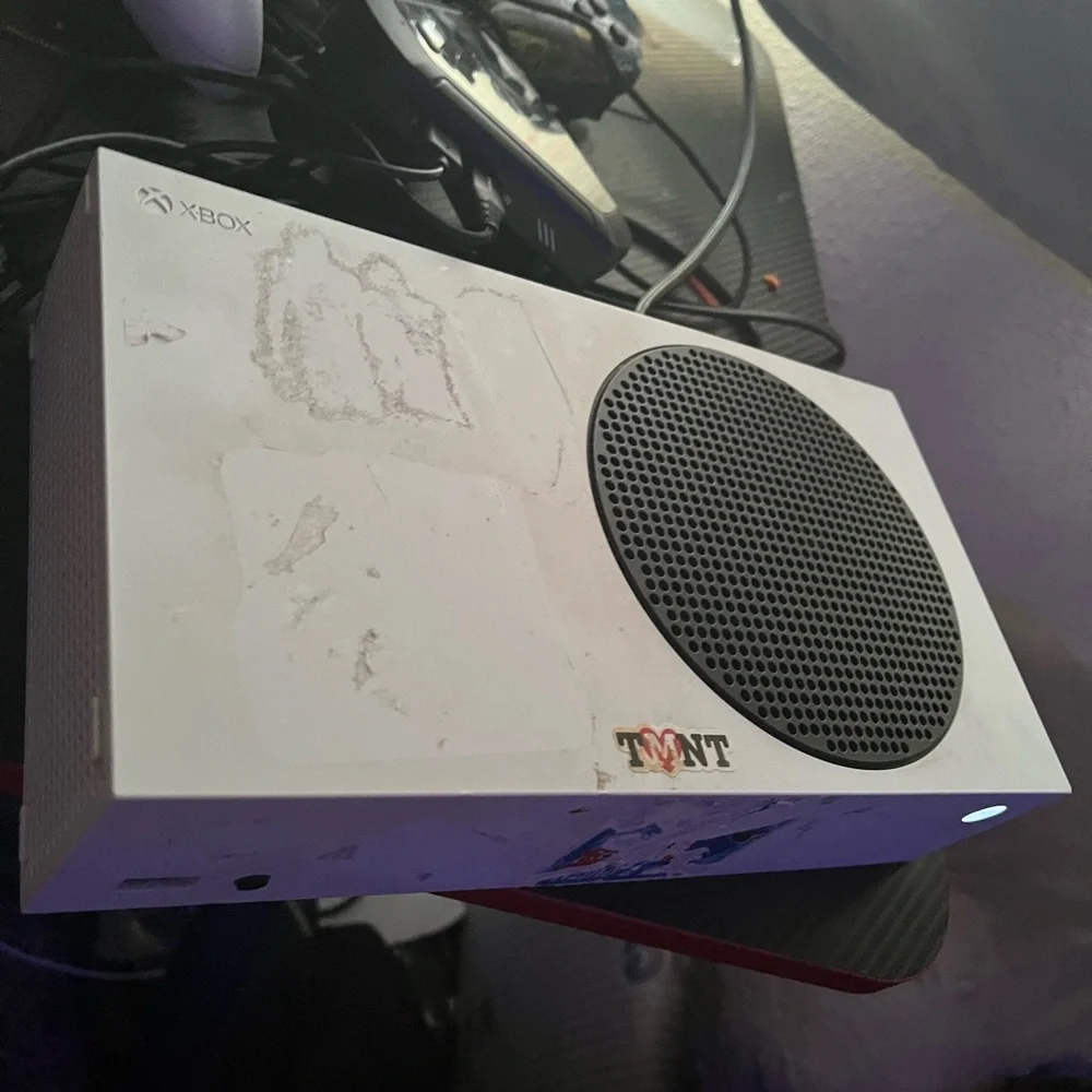 White Gaming Console with Black Speaker Grill
